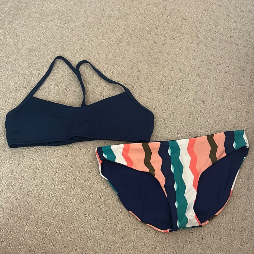Polo by Ralph Lauren Blue Bikini Set with Sporty Design